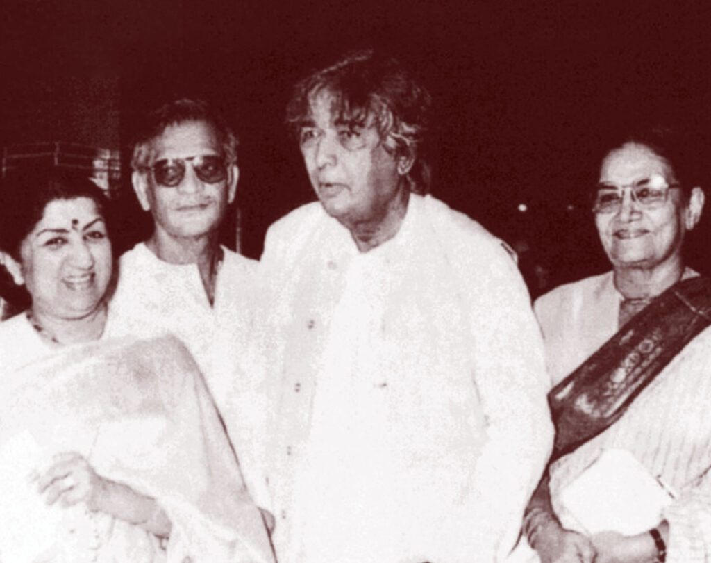 Kaifi Azmi with Lata Mangeshkar and Gulzar